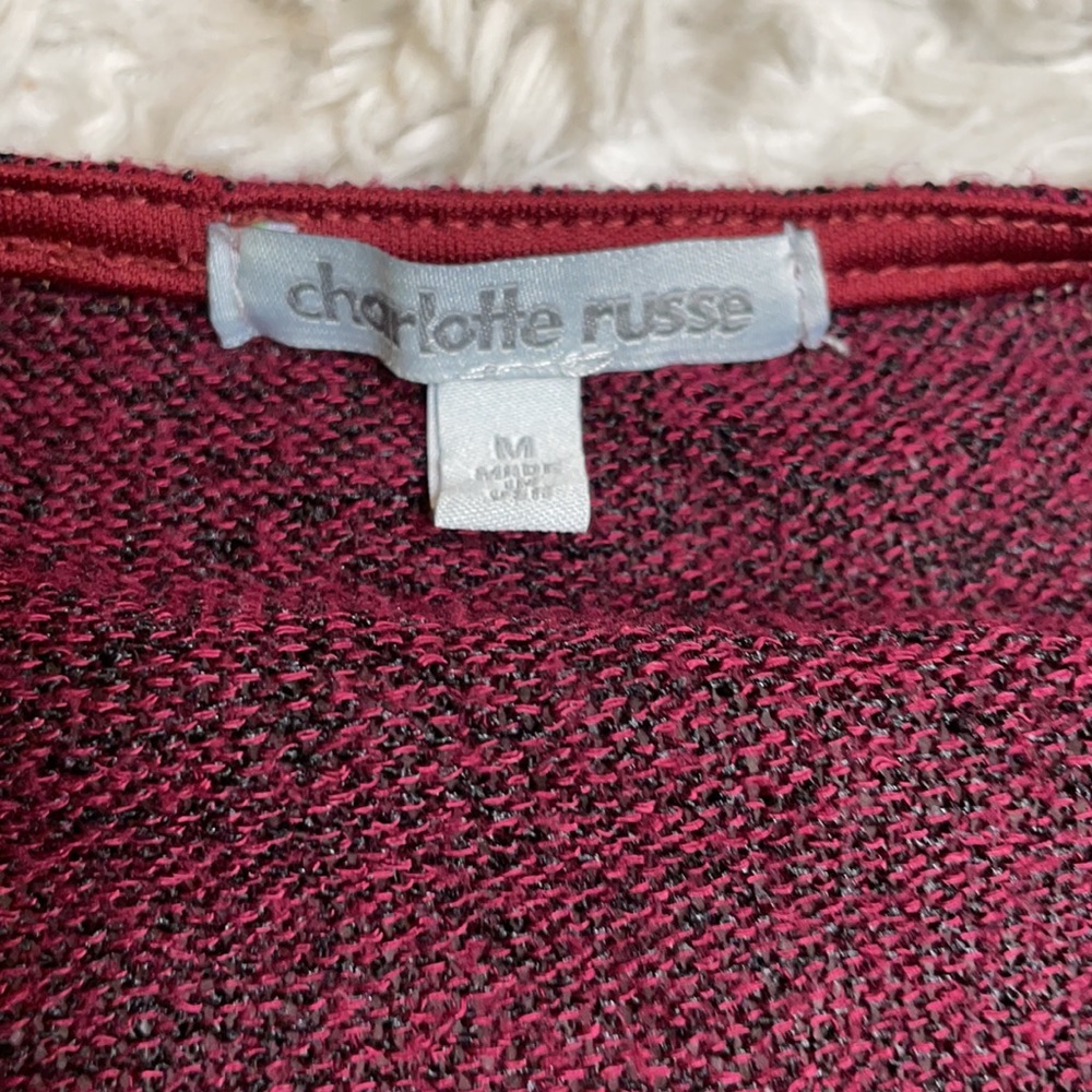 Charlotte Russe Burgundy 3/4 Sleeve Sweater - Size Medium - Picture 3 of 6